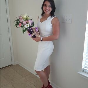 Calvin Klein White Sleeveless Dress